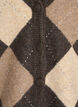 Argyle-Strickjacke mit Strasssteinen, Braun, Packshot image number 2