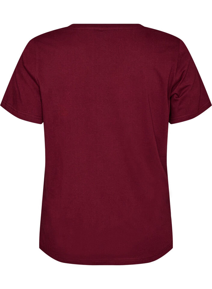 T-Shirt aus Bio-Baumwolle mit sportlichem Textprint, Rot, Packshot image number 1