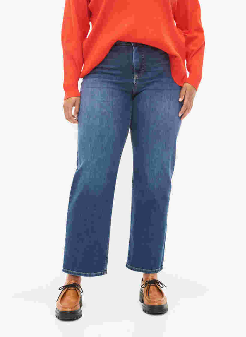 Hochtaillierte Gemma Jeans mit Push-Up, Blue denim, Model image number 2