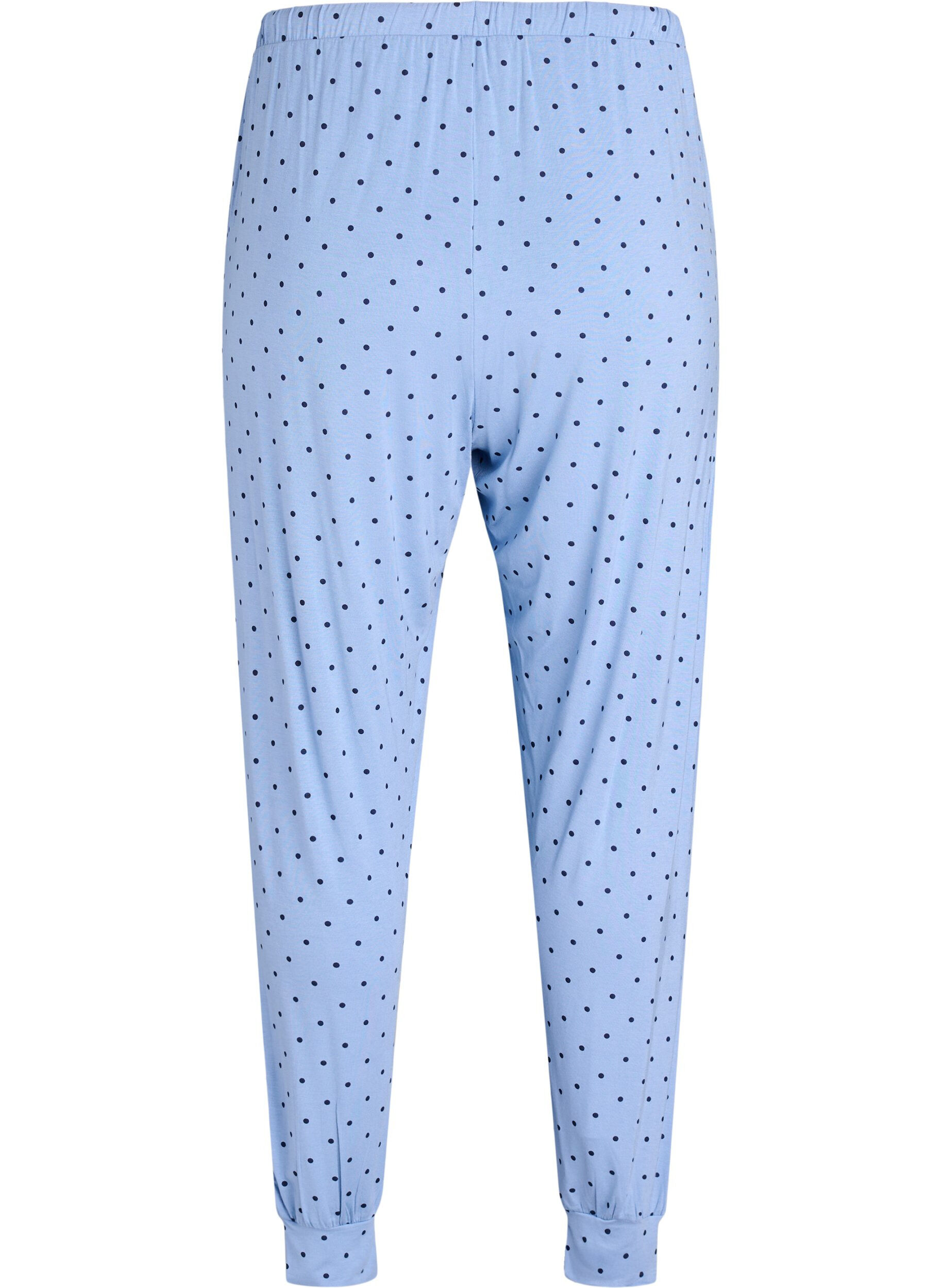 Zizzi Schlafhose aus Modal mit hoher Taille, Blau, Packshot image number 1