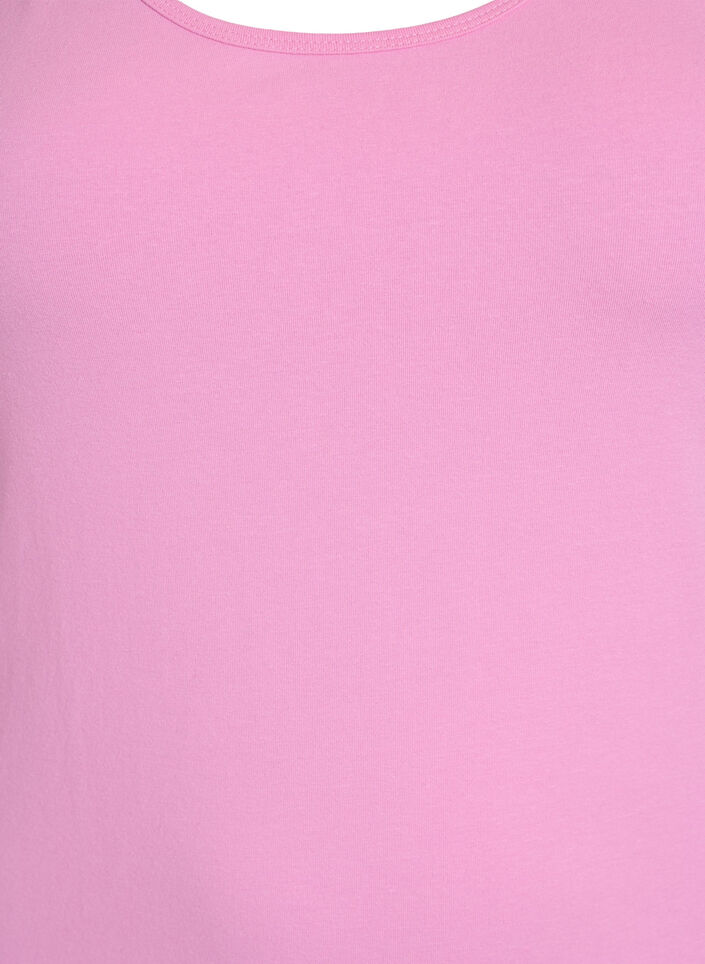Einfarbiges basic Top aus Baumwolle, Pink, Packshot image number 2