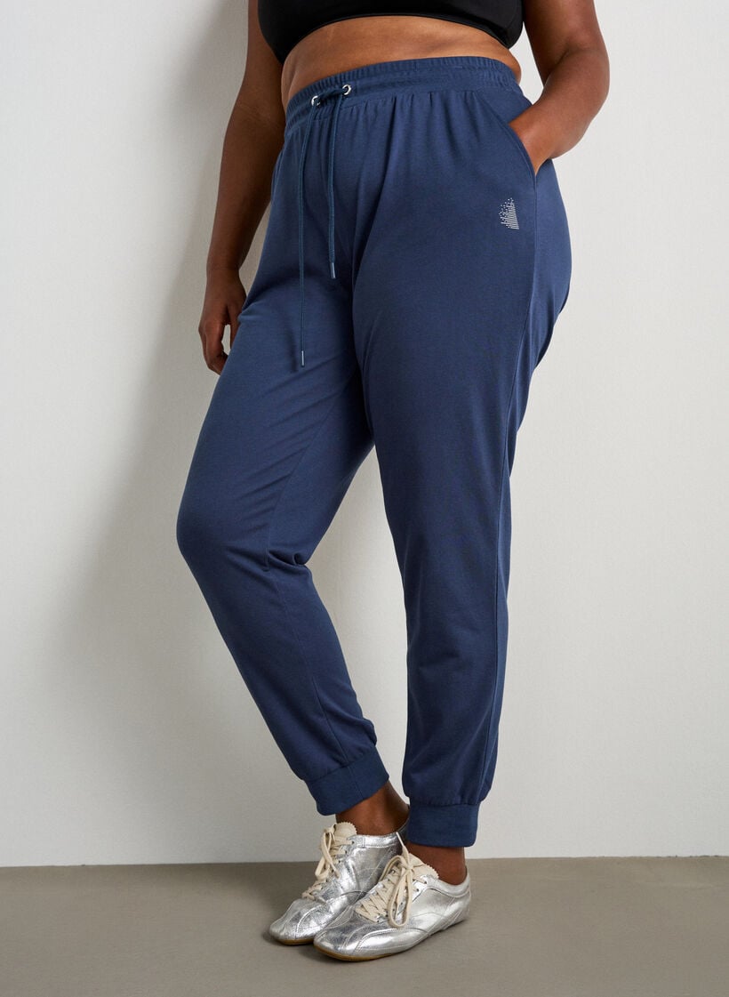 Lockere Trainingshose mit Taschen, Blau, Model image number 2