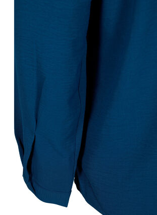 Langärmelige Bluse mit Spitzendetail, Titan, Packshot image number 3