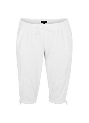 Capri-Hose aus Baumwolle, Bright White, Packshot image number 0