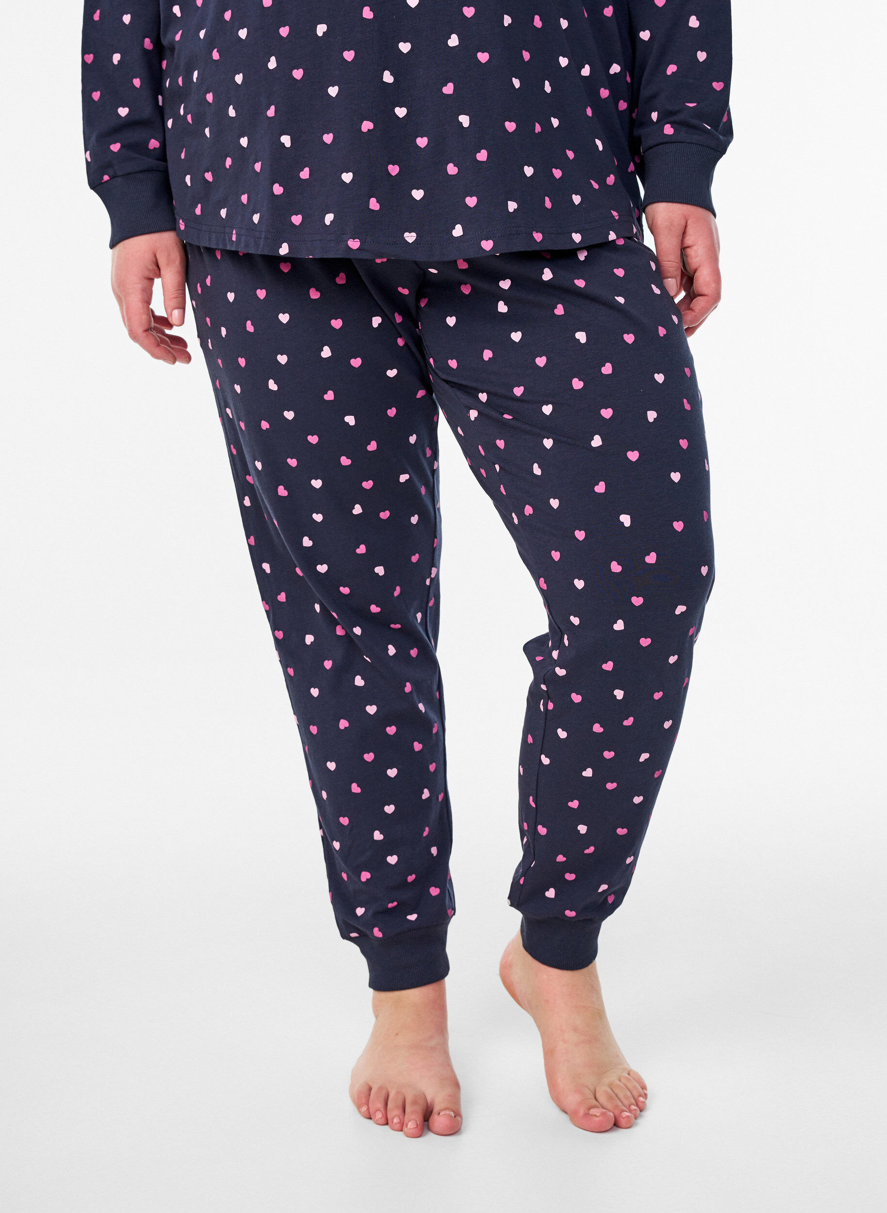 Zizzi Bedruckte Pyjamahose, Blau, Model image number 2