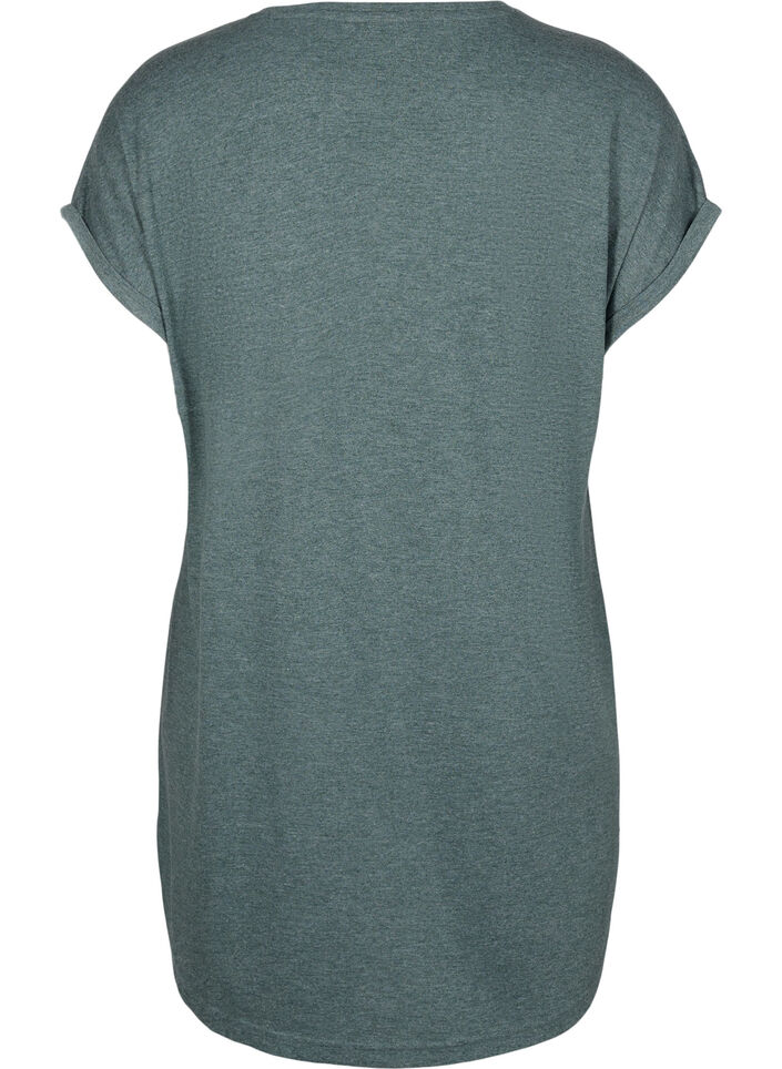 Kurzärmliges Nachthemd mit Textdruck, , Packshot image number 1