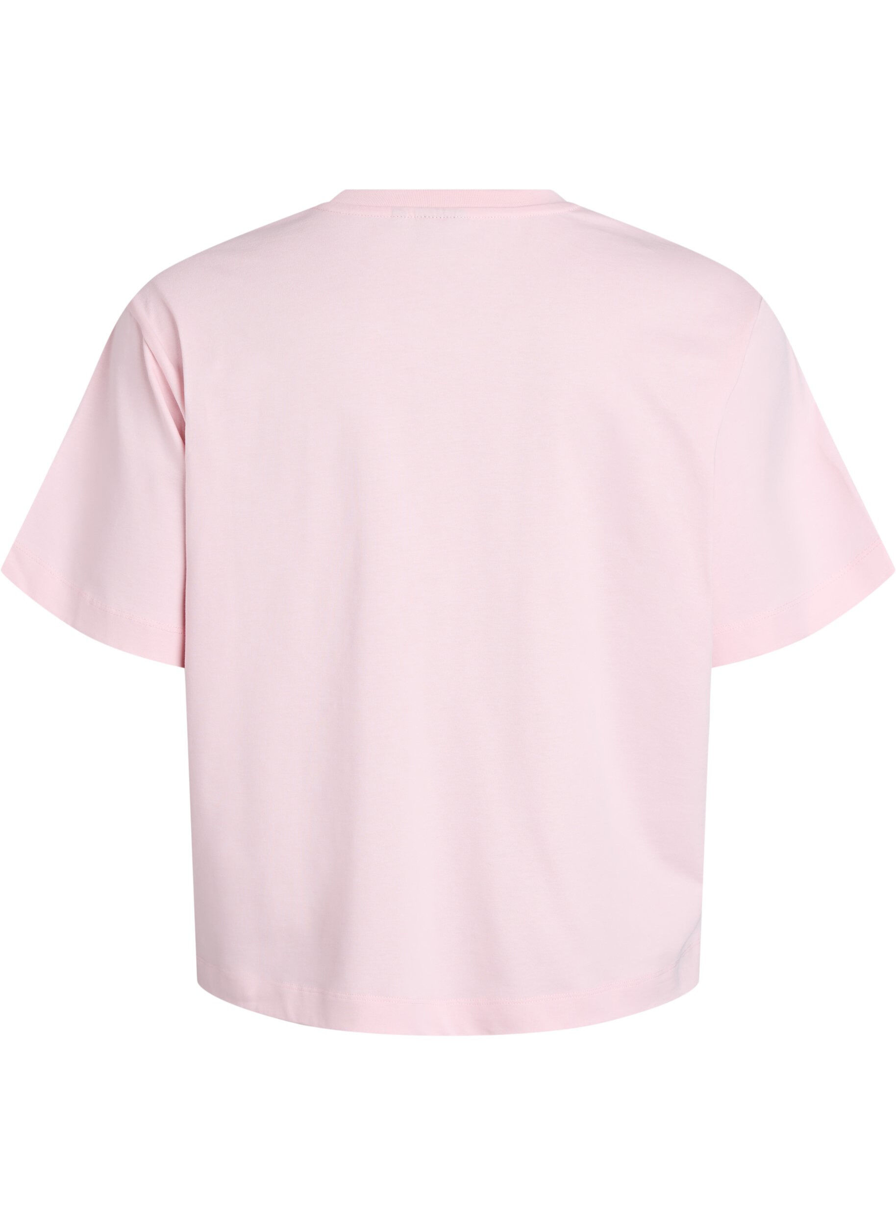 Zizzi Boxy Baumwoll-T-Shirt., Pink, Packshot image number 1