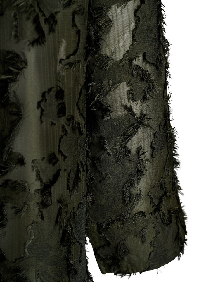 Kleid mit Fransengarn und Struktur, Gr&uuml;n, Packshot image number 3