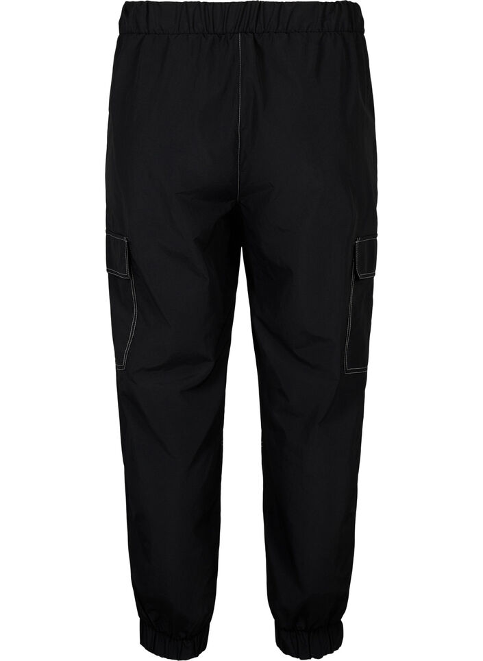 Cargohose mit Kontrastnähten, Black, Packshot image number 1
