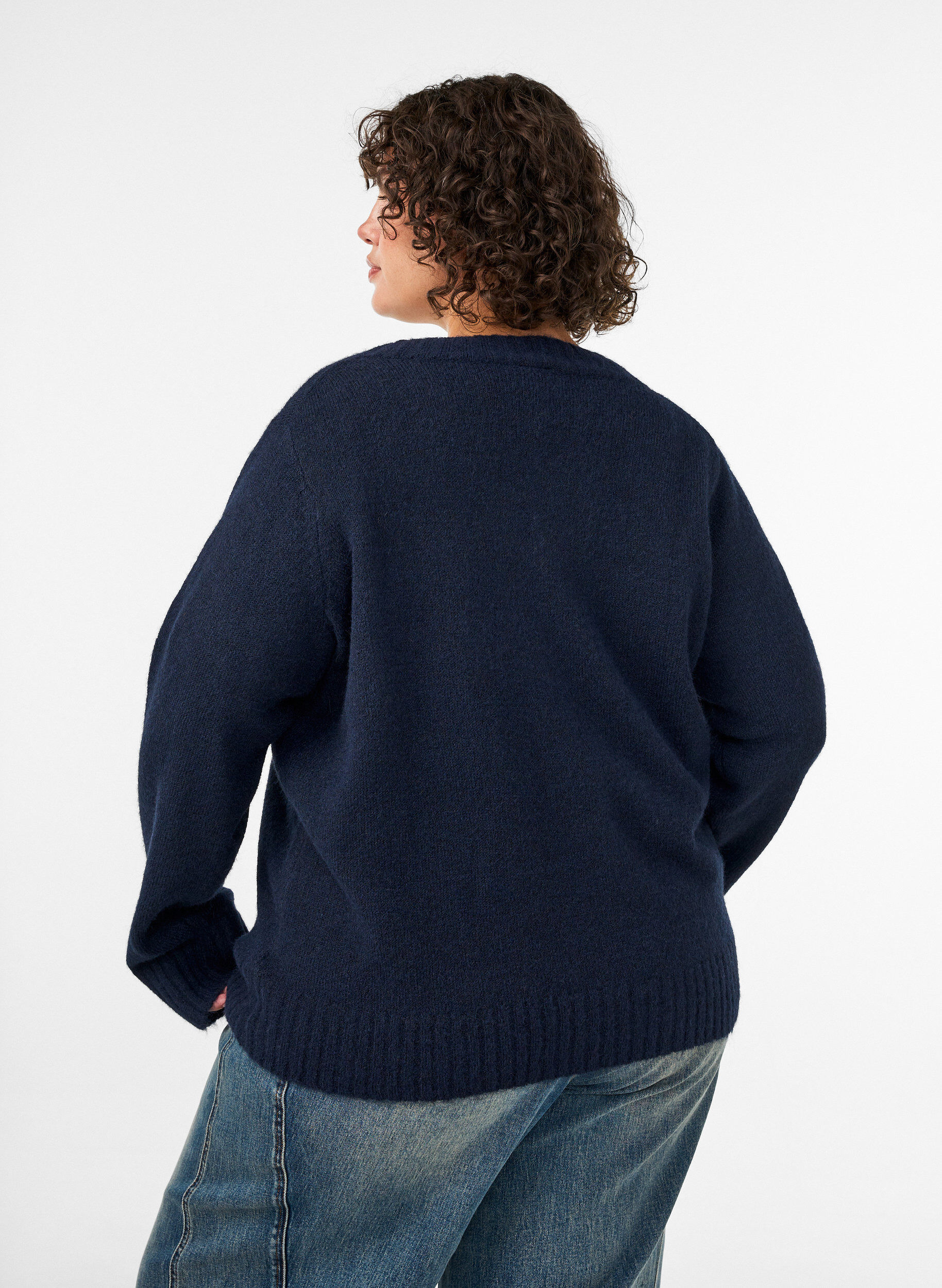 ZizziPullover mit V-Ausschnitt, Blau, Model image number 2