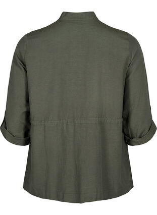 Hemd aus Leinenmischung mit Taschen, Thyme, Packshot image number 1