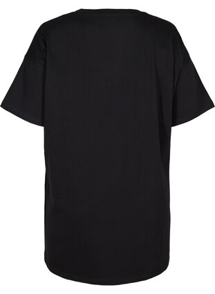 Langes kurzarm T-Shirt aus Baumwolle, Black, Packshot image number 1