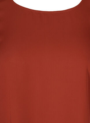 Einfarbige Bluse mit 3/4-Ärmeln , Fired Brick, Packshot image number 2