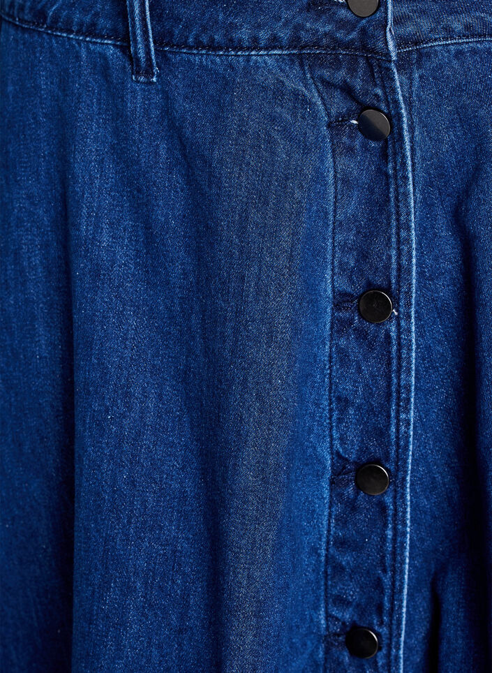 Jeansrock in A-Linie mit Knopfleiste, Blau, Packshot image number 2