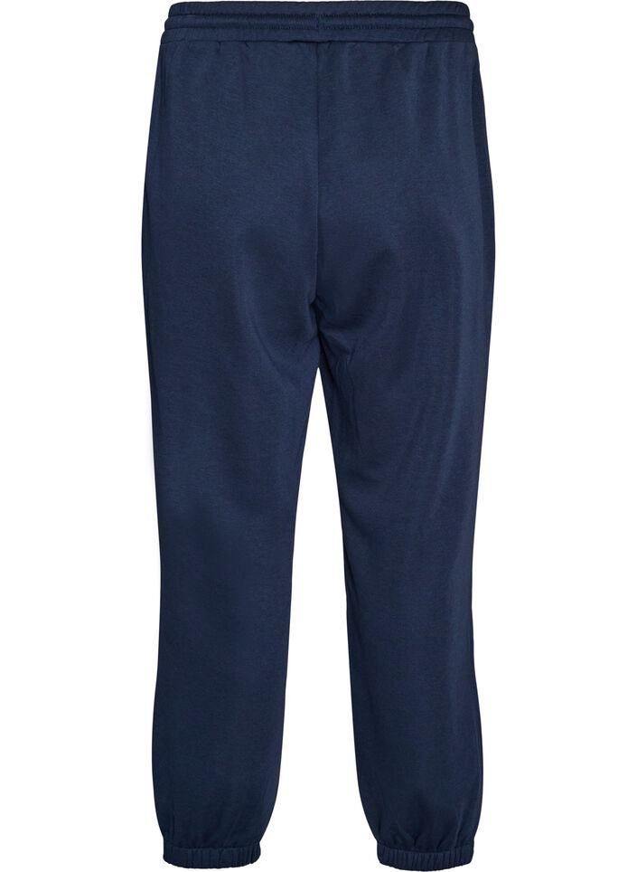 Hoch taillierte Sweatpants mit Kordelzug, Blau, Packshot image number 1