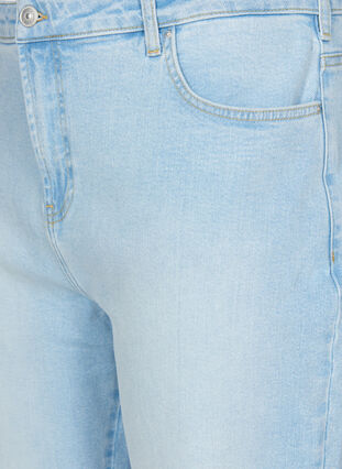 Cropped Mom Fit Mille Jeans mit Stickerei, Light blue denim, Packshot image number 2