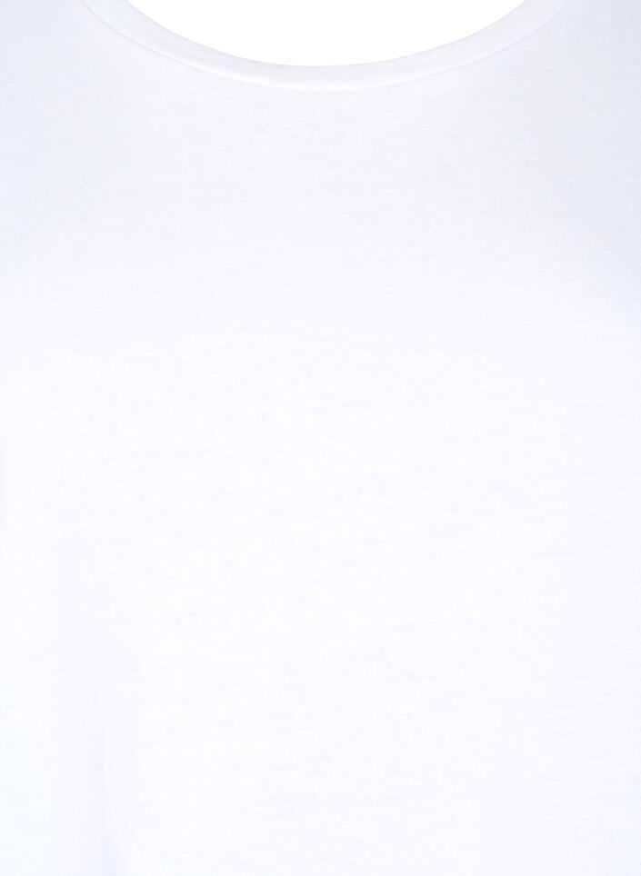 T-Shirt aus Baumwollmischung mit kurzen &Auml;rmeln, Wei&szlig;, Packshot image number 2