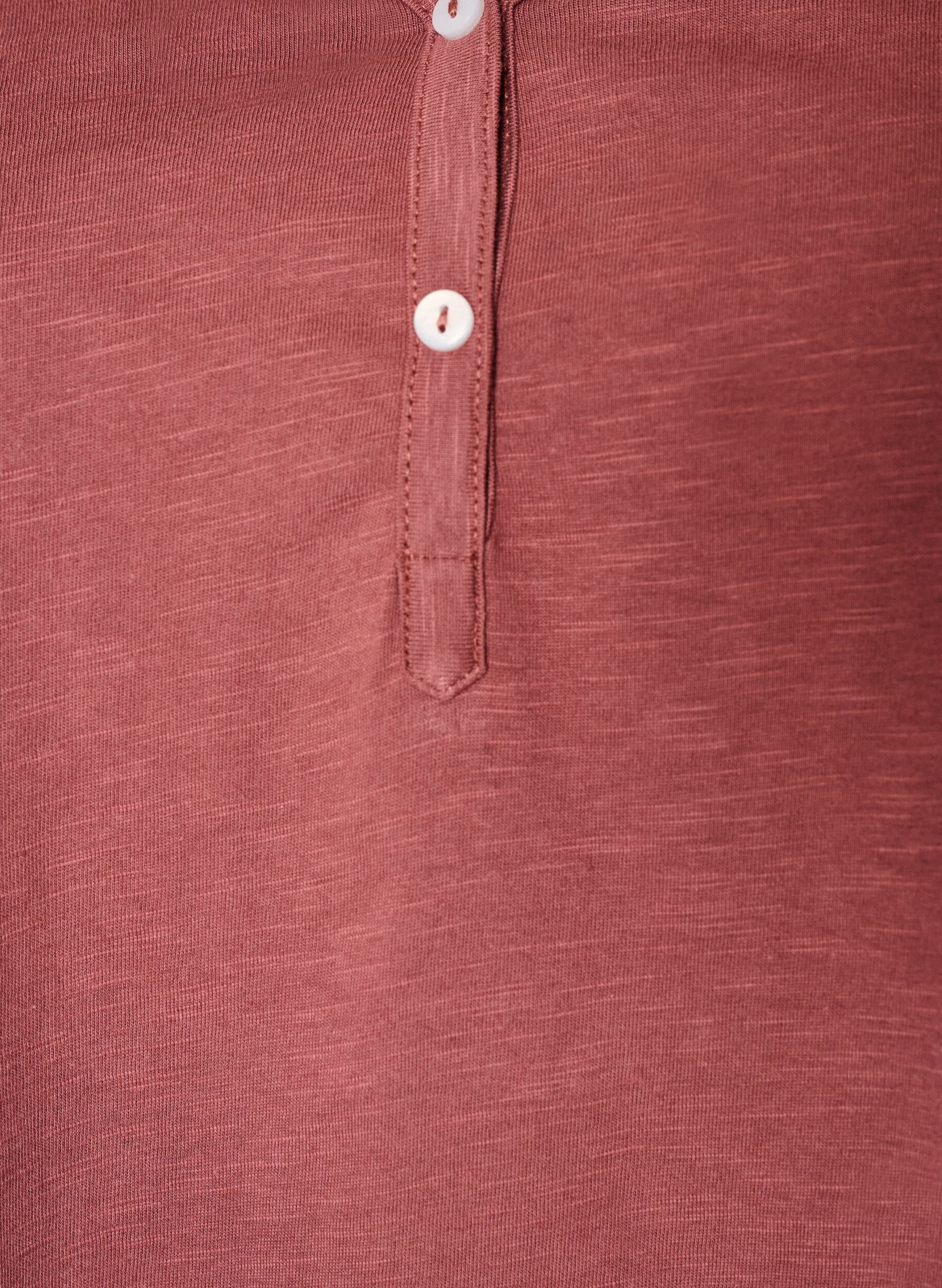 ZizziT-Shirt mit Knopfleiste, Braun, Packshot image number 2