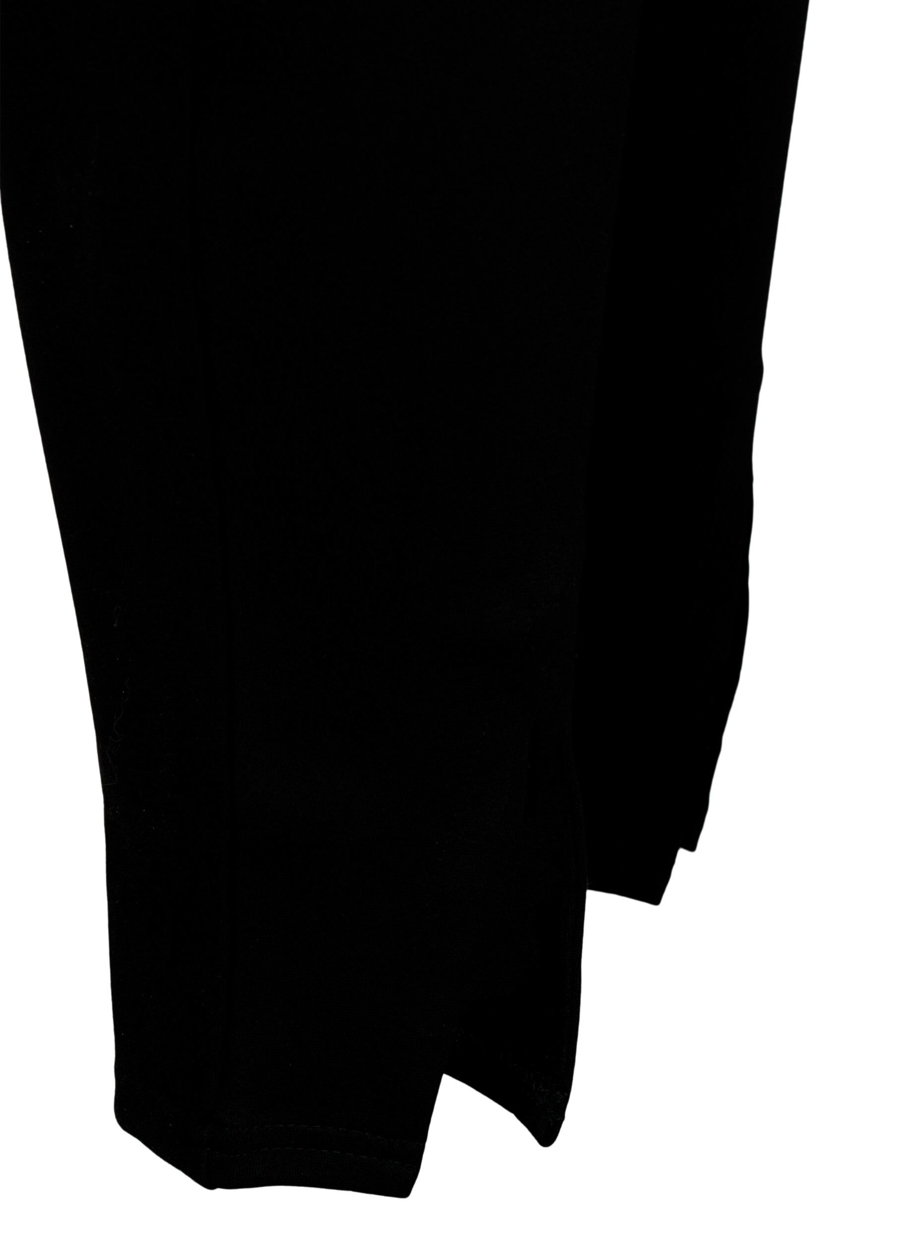 Zizzi Leggings aus Viskose mit Knopfdetails, Schwarz, Packshot image number 3