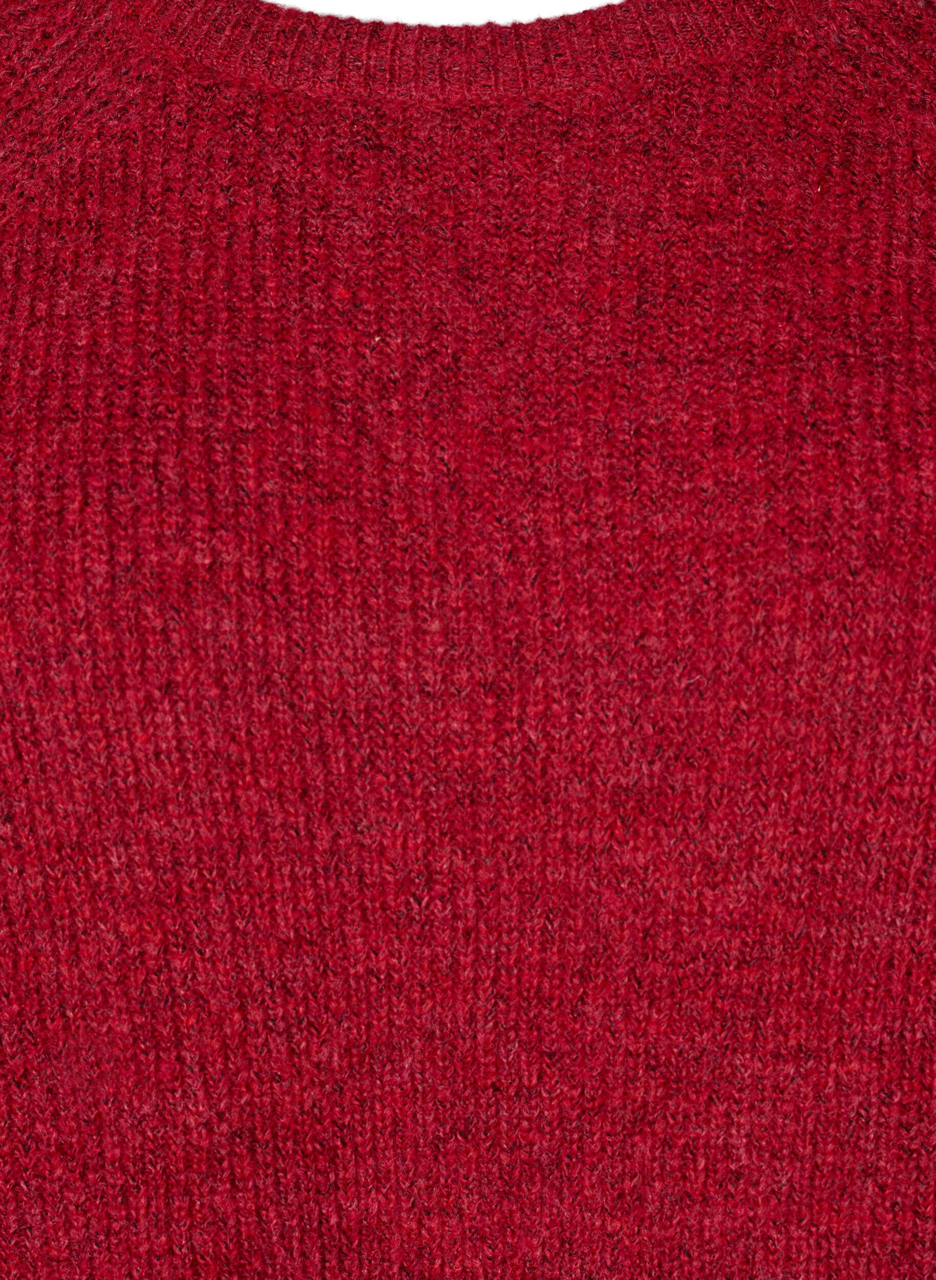 Zizzi Ripppullover mit 3/4-&Auml;rmeln, Rot, Packshot image number 2