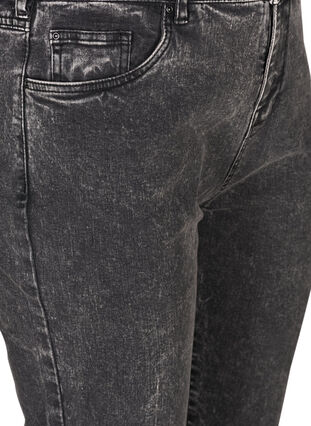 Cropped Mum Jeans mit hoher Taille, Black acid washed, Packshot image number 2