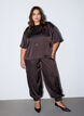 Satinbluse mit Strasssteinen und ellenbogenlangen &Auml;rmeln, Braun, Model image number 1