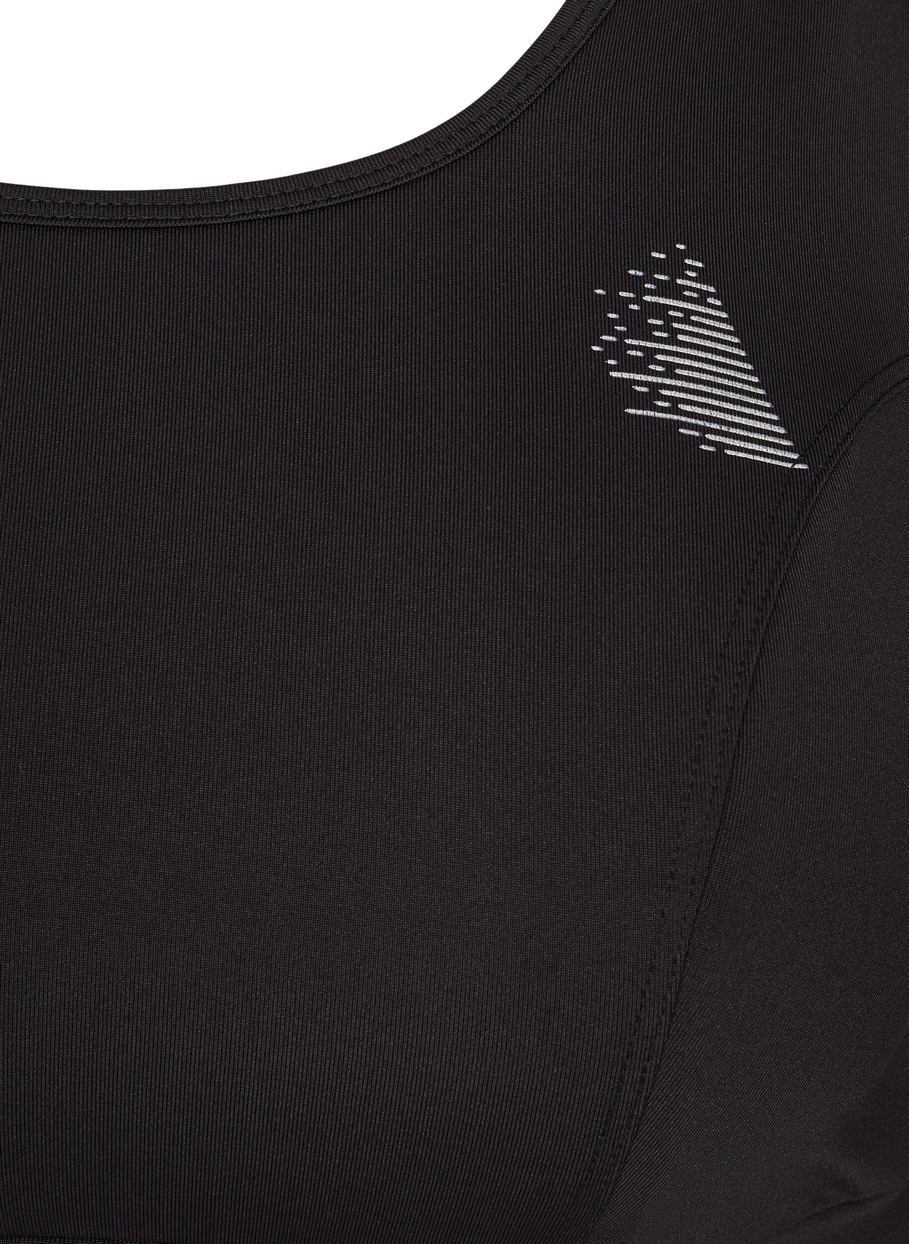 Zizzi Einfarbiges Sporttop mit Kreuzr&uuml;cken, Black, Packshot image number 2