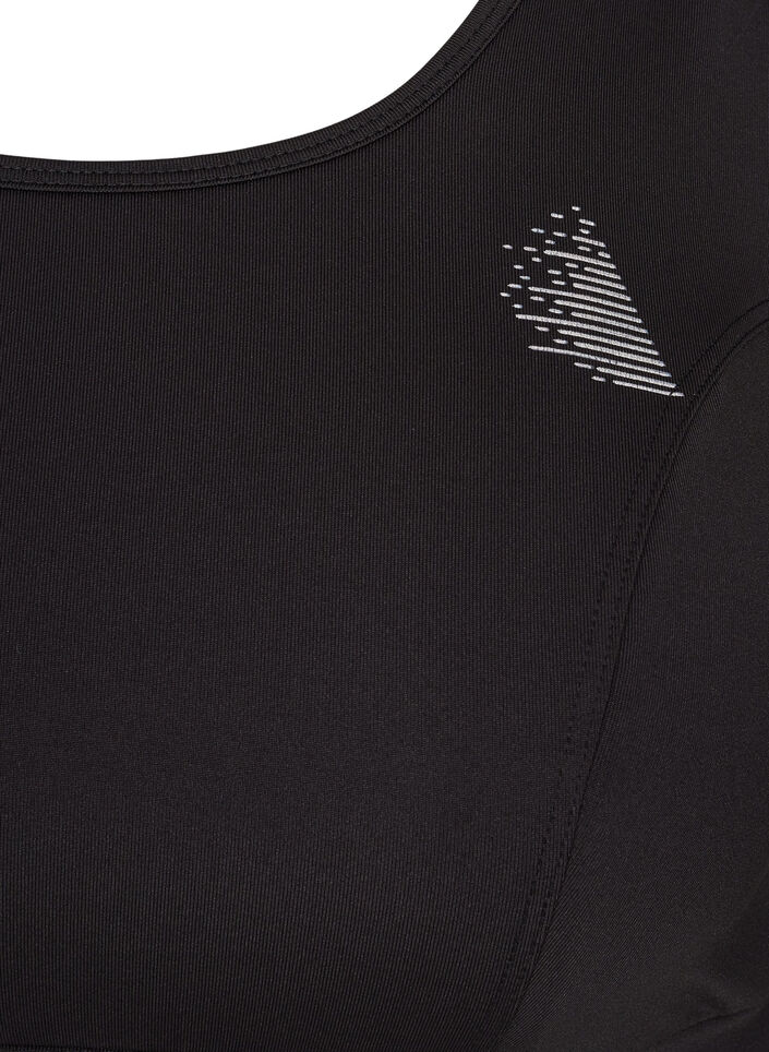 Einfarbiges Sporttop mit Kreuzrücken, Black, Packshot image number 2