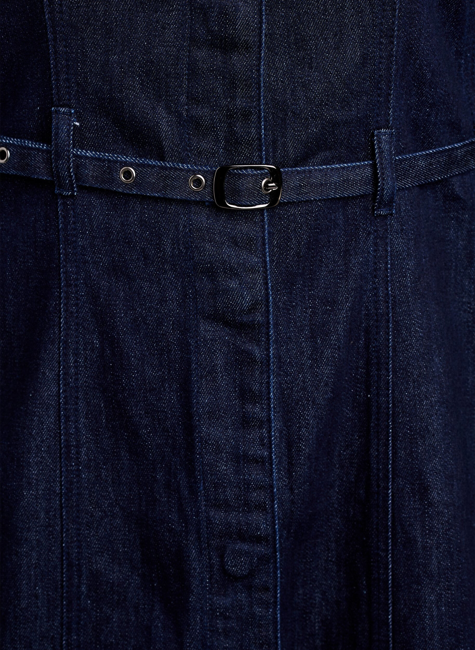 ZizziJeanskleid mit G&uuml;rtel und 3/4-&Auml;rmeln, Blau, Packshot image number 3