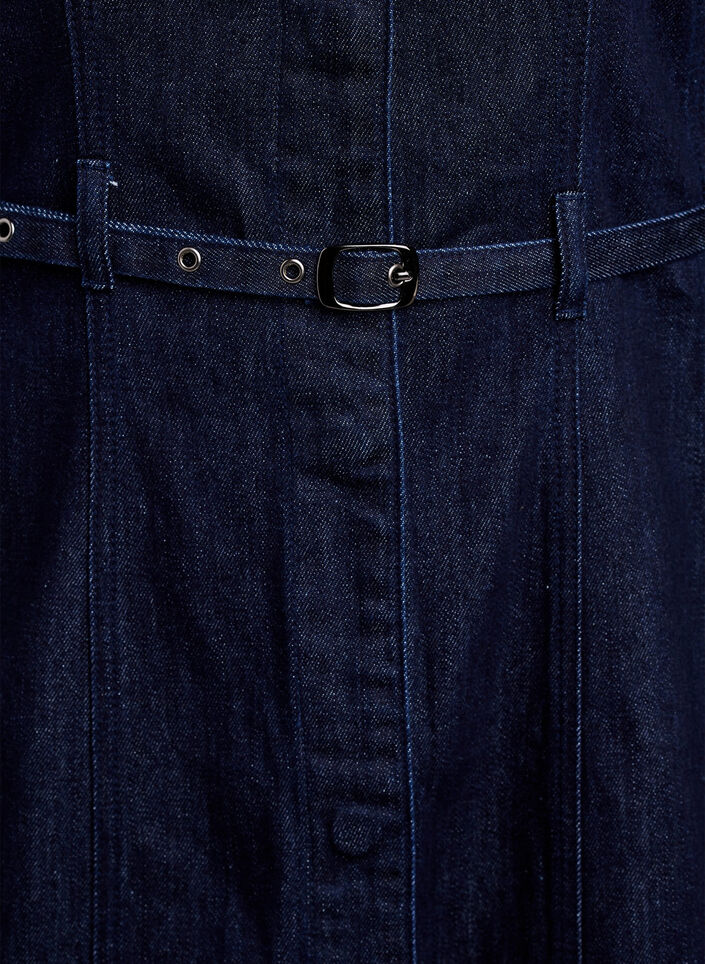 Jeanskleid mit G&uuml;rtel und 3/4-&Auml;rmeln, Blau, Packshot image number 3