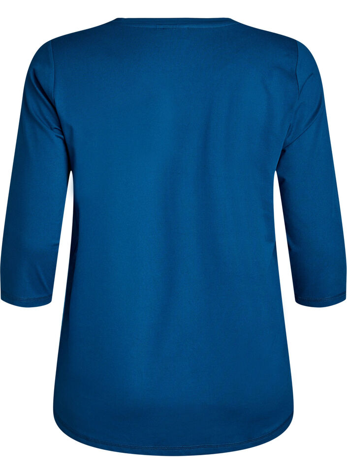 Trainingsshirt mit 3/4-Ärmeln, Blau, Packshot image number 1