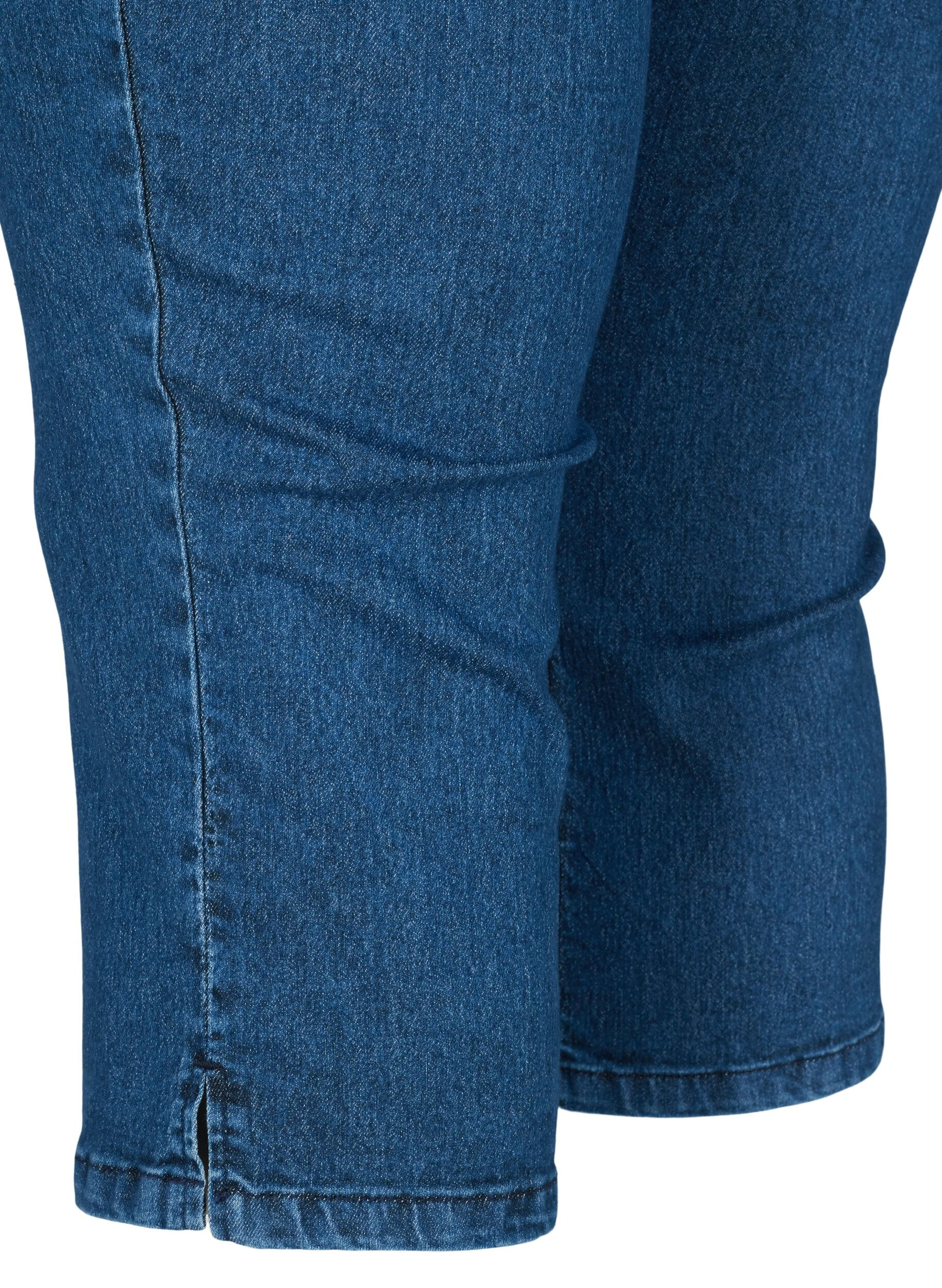 Zizzi Caprihose in Baumwollmischung, Dark blue denim, Packshot image number 3