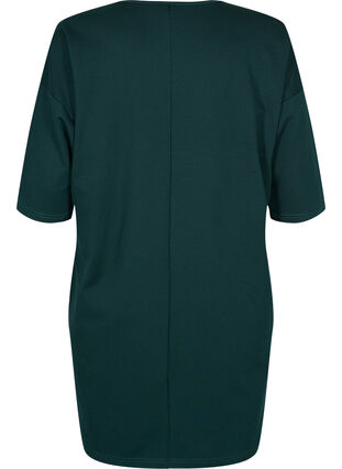 Melange-Kleid mit 3/4-Ärmeln und V-Ausschnitt, Ponderosa Mel., Packshot image number 1