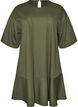 Kurzes Kleid mit lockerer Passform und R&uuml;schensaum, Gr&uuml;n, Packshot image number 0