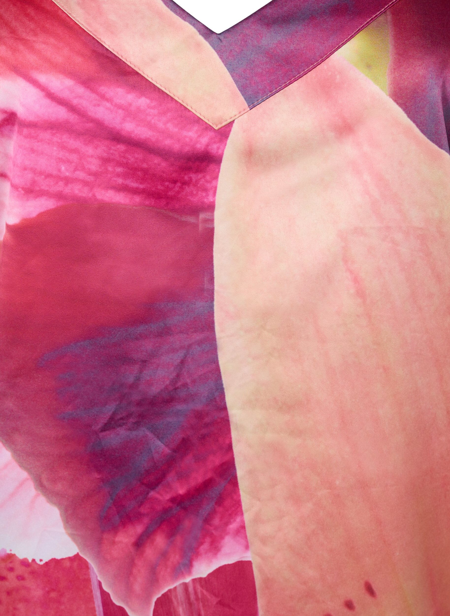 Zizzi Nachthemd mit Muster, Orange Pink AOP, Packshot image number 2