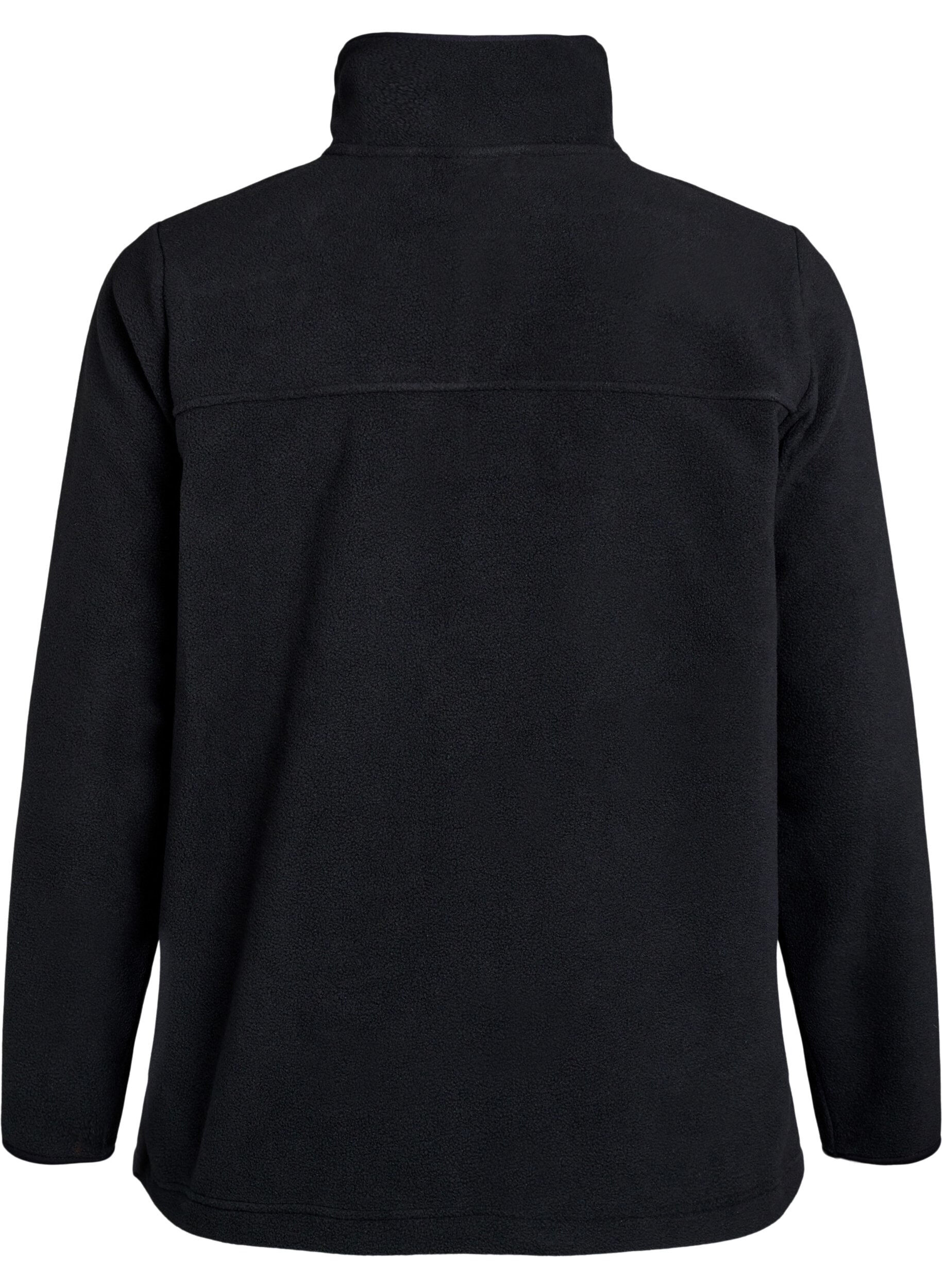 ZizziFleecejacke mit Taschen, Schwarz, Packshot image number 1