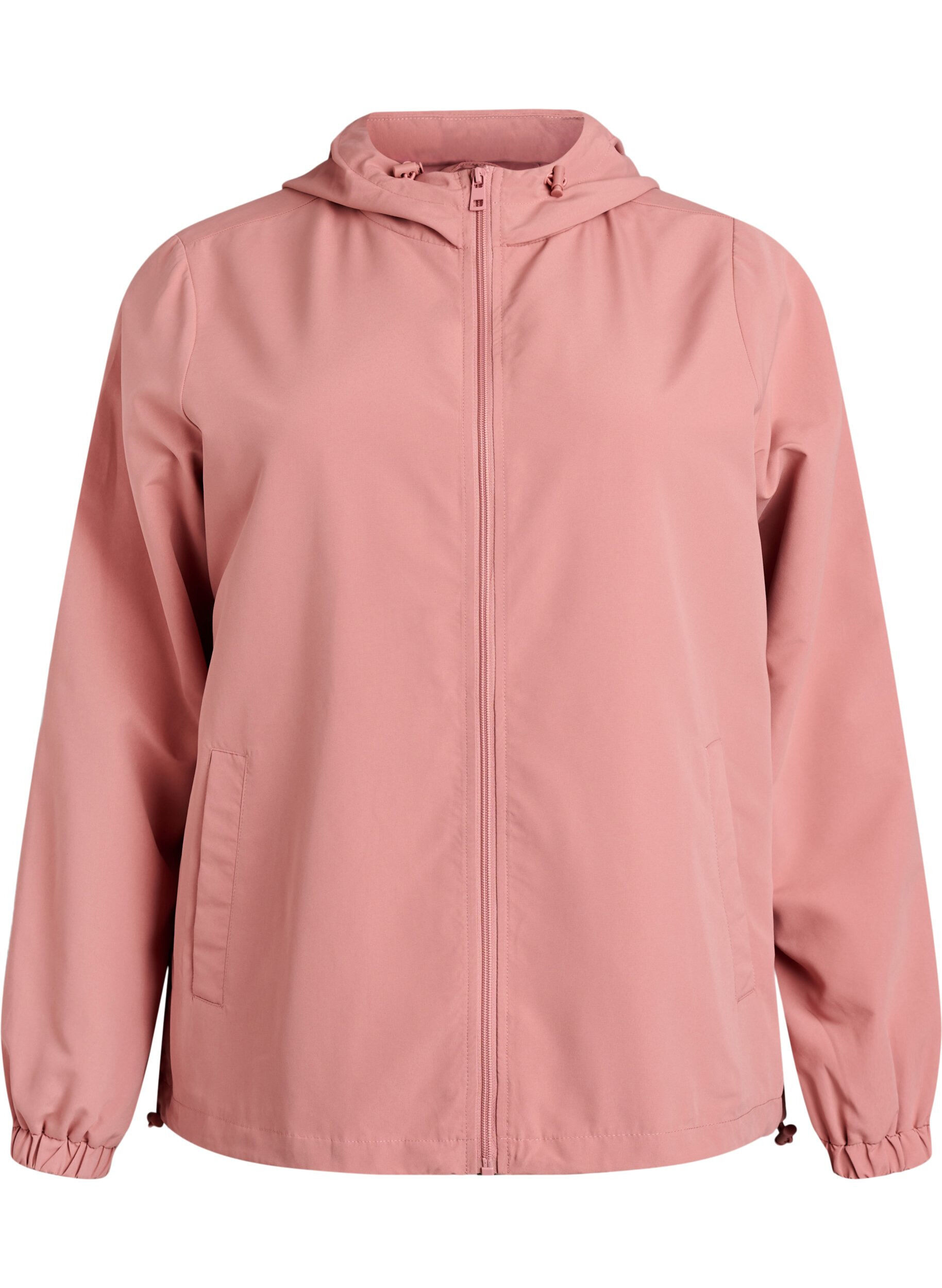 Zizzi Leichte Jacke mit Kapuze und Rei&szlig;verschluss, Rot, Packshot image number 0