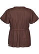 Baumwollbluse mit Bindeband und elastischer Taille, Braun, Packshot image number 1