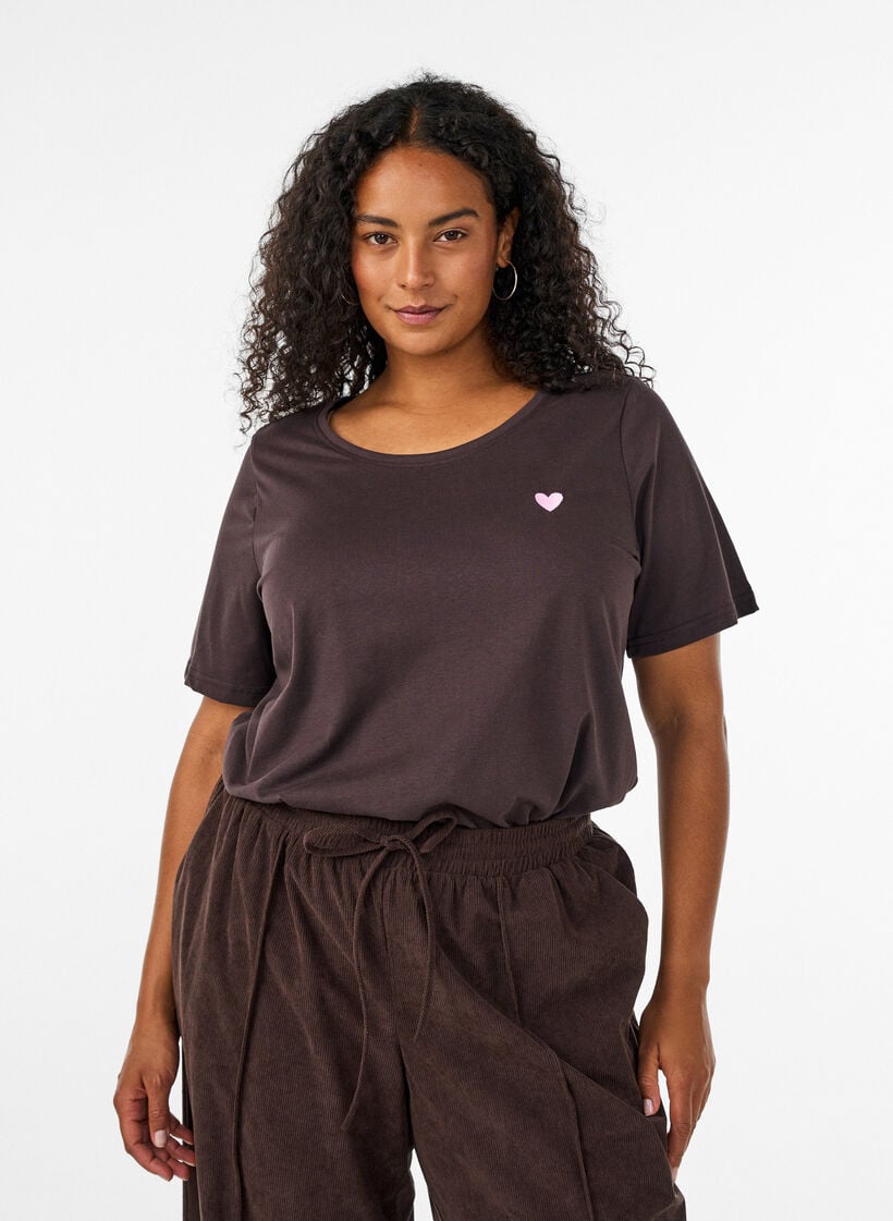 T-Shirt mit Print, Braun, Model image number 0