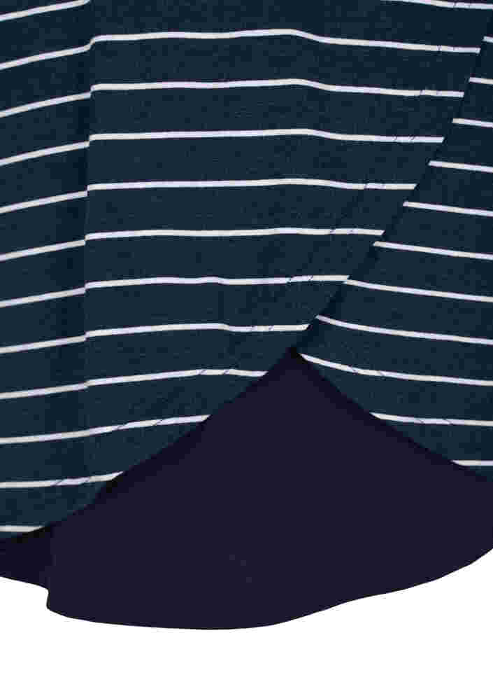 Gestreifte Schwangerschaftsbluse mit 3/4-Ärmeln, Blue Stripe , Packshot image number 3