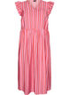 Gestreiftes Midikleid mit Empire-Schnitt und R&uuml;schen, Pink, Packshot image number 0