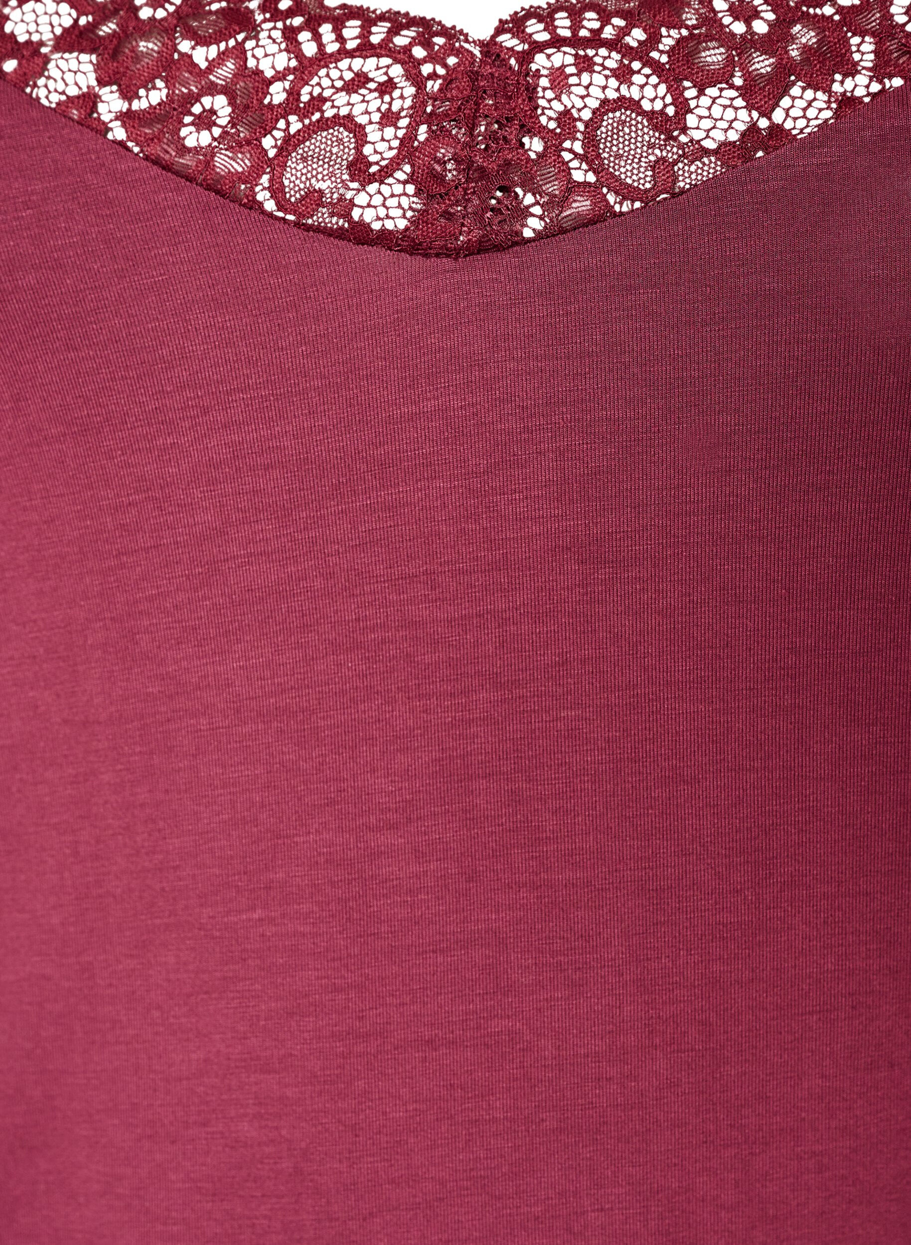 ZizziTop aus Viskose mit Spitze, Rot, Packshot image number 2