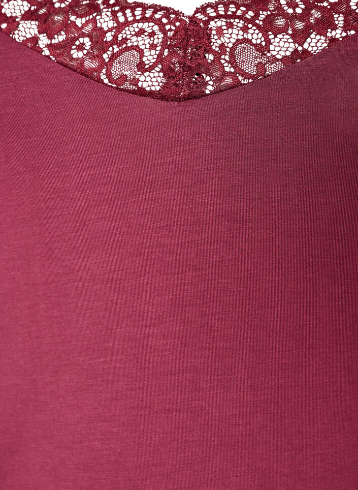 Top aus Viskose mit Spitze, Rot, Packshot image number 2