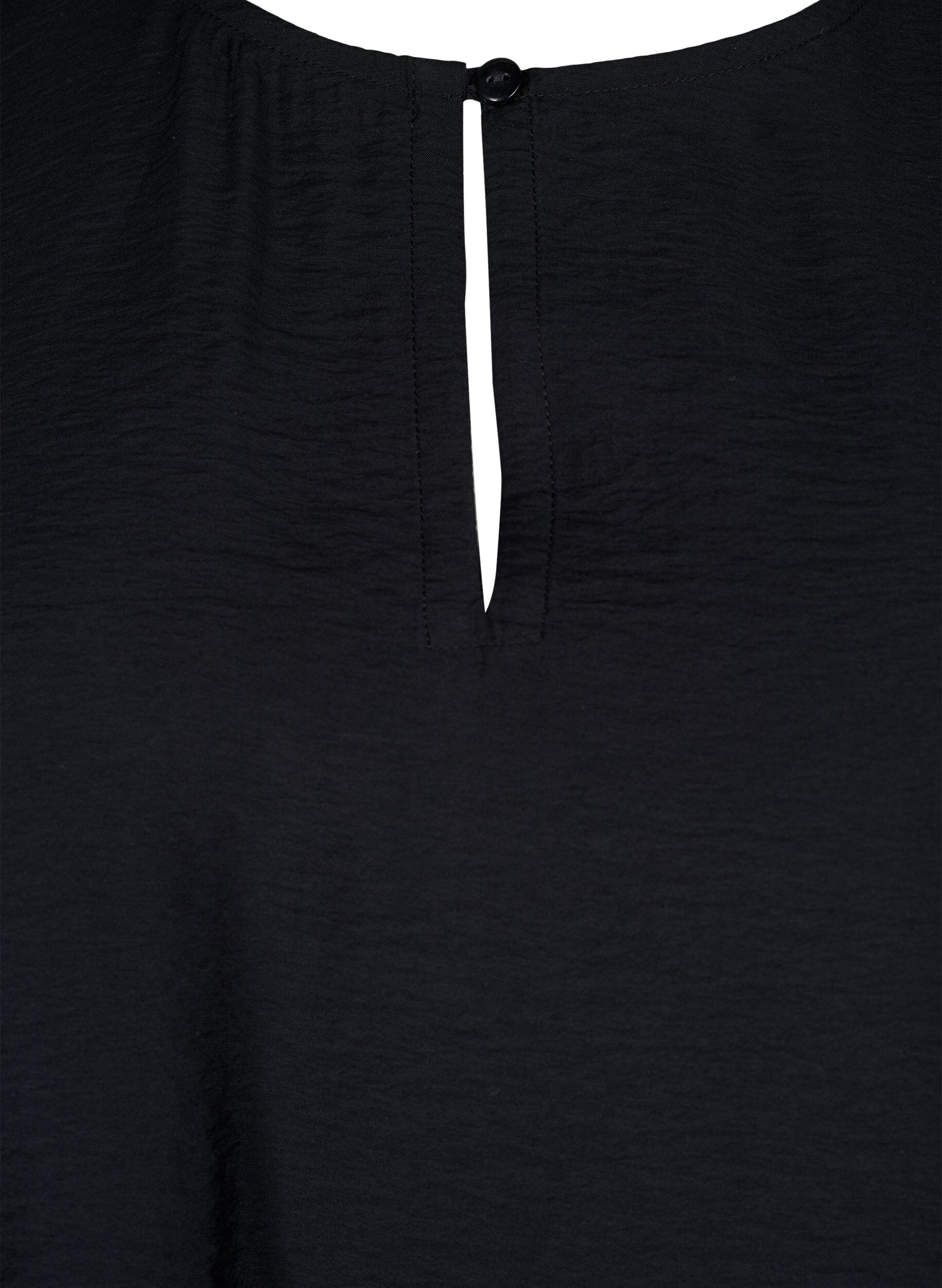 Zizzi  Kurzarmbluse aus Viskose, Black, Packshot image number 2