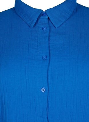 Hemd mit Kragen aus Baumwoll-Musselin, Victoria blue, Packshot image number 2