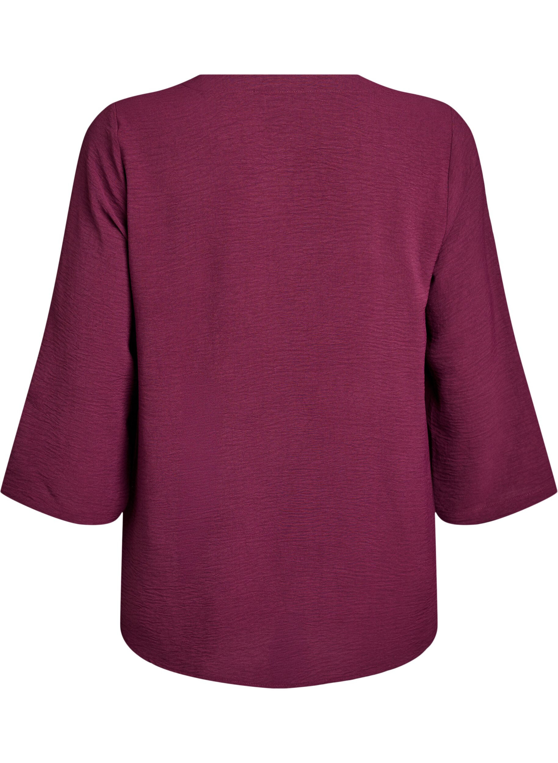 Zizzi FLASH - Bluse mit 3/4-&Auml;rmeln, Dunkles Bordeaux, Packshot image number 1