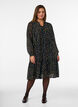 Kleid mit Allover-Muster und einer Volantlage, Schwarz, Model image number 0