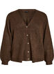 Strickjacke mit Zierkn&ouml;pfen und V-Ausschnitt, Braun, Packshot image number 0
