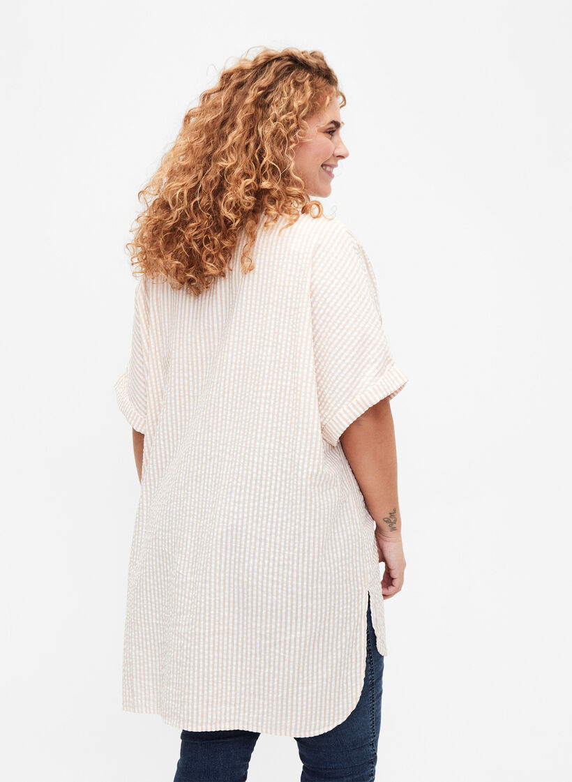 Gestreiftes Hemd mit Brusttaschen, Natrual/S. Stripe, Model image number 1