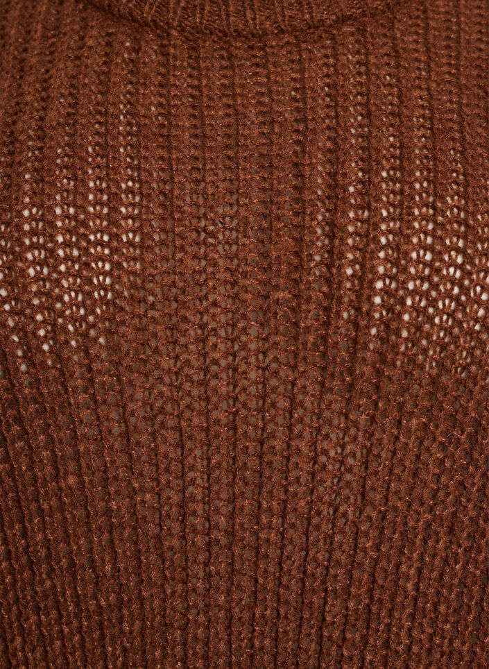 Strickbluse mit Fransen am Rücken, Braun, Packshot image number 2